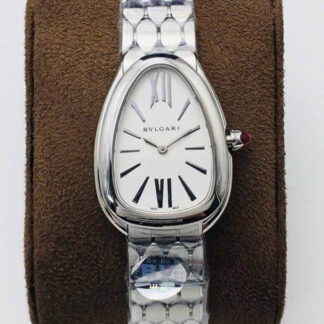 AAA Replica Bvlgari Serpenti 103141 BV Factory Silver White Dial Ladies Watch