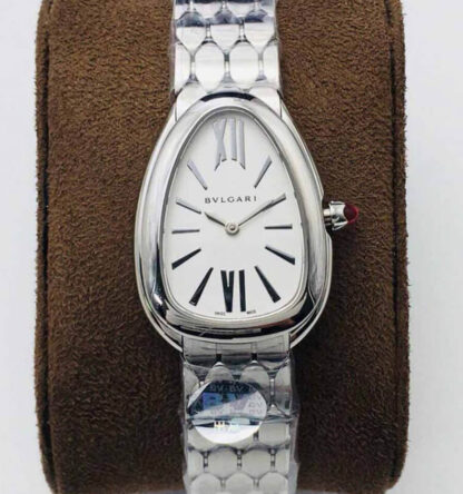 AAA Replica Bvlgari Serpenti 103141 BV Factory Silver White Dial Ladies Watch