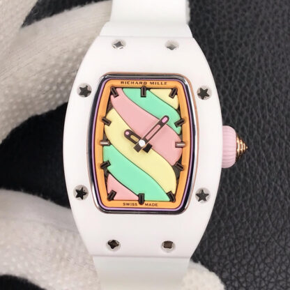 AAA Replica Richard Mille RM07 Bon Bon RM Factory White Ceramic Case Ladies Watch