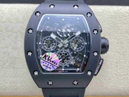 AAA Replica Richard Mille RM011 KV Factory Ceramic Black Case Mens Watch