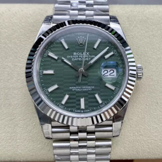 AAA Replica Rolex Datejust M126334-0030 41MM VS Factory Green Dial Mens Watch | aaareplicawatches.is