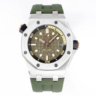 AAA Replica Audemars Piguet Royal Oak Offshore 15720ST.OO.A052CA.01 ZF Factory Green Strap Mens Watch | aaareplicawatches.is