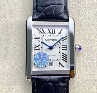 AAA Replica Cartier Tank W5200027 AF Factory Silvery White Dial Mens Watch | aaareplicawatches.is