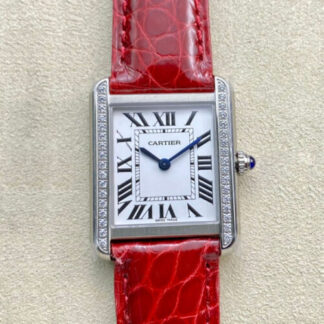 AAA Replica Cartier Tank 27MM K11 Factory V2 Red Strap Women Watch | aaareplicawatches.is