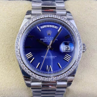 AAA Replica Rolex Day Date 228349RBR-0005 EW Factory Blue Dial Mens Watch | aaareplicawatches.is