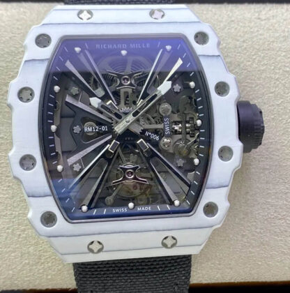 AAA Replica Richard Mille RM12-01 Tourbillon RM Factory Skeleton Dial Mens Watch | aaareplicawatches.is