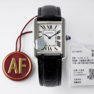 AAA Replica Cartier Tank Quartz WSTA0030 AF Factory Black Strap Woman Watch | aaareplicawatches.is