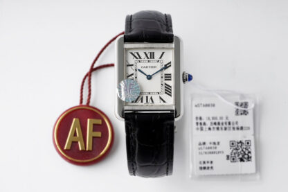 AAA Replica Cartier Tank Quartz WSTA0030 AF Factory Black Strap Woman Watch | aaareplicawatches.is