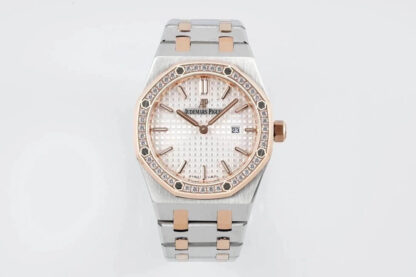 AAA Replica Audemars Piguet Royal Oak Quartz 33MM 67651SR.ZZ.1261SR.01 ZF Factory Diamond Bezel Woman Watch | aaareplicawatches.is