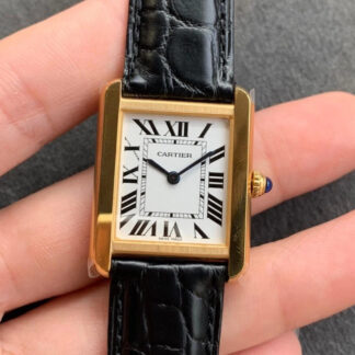 AAA Replica Cartier Tank W5200004 K11 Factory Black Strap Woman Watch | aaareplicawatches.is