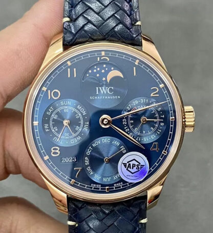 AAA Replica IWC Portuguese Perpetual Calendar IW503312 APS Factory Blue Dial Mens Watch | aaareplicawatches.is