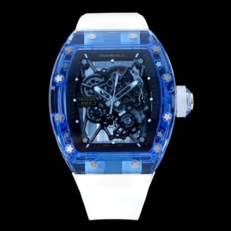 AAA Replica Richard Mille RM35-01 RM Factory Blue Transparent Case Mens Watch | aaareplicawatches.is