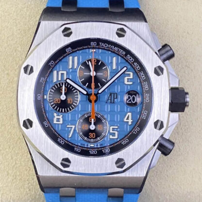 AAA Replica Audemars Piguet Royal Oak Offshore 26238ST.OO.A340CA.01 APF Factory Blue Strap Mens Watch | aaareplicawatches.is