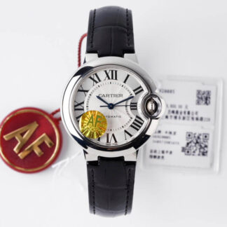 AAA Replica Ballon Bleu De Cartier W6920085 33MM AF Factory Black Strap Woman Watch | aaareplicawatches.is