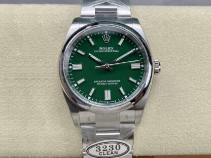 AAA Replica Rolex Oyster Perpetual M126000-0005 36MM Clean Factory Green Dial Mens Watch | aaareplicawatches.is