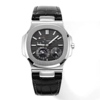 AAA Replica Patek Philippe Nautilus 5712G-001 GR Factory Black Strap Mens Watch | aaareplicawatches.is