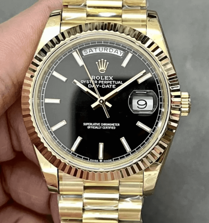 AAA Replica Rolex Day Date M228238-0067 GM Factory Gold Bezel Mens Watch | aaareplicawatches.is