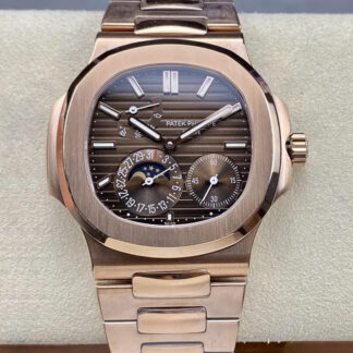 AAA Replica Patek Philippe Nautilus 5712/1R-001 GR Factory Brown Dial Mens Watch | aaareplicawatches.is