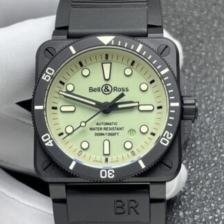 AAA replica Bell & Ross BR0392-D-KA-CE-SRB black ceramic green dial | aaafactory.io