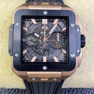 AAA Replica Hublot SQUARE BANG UNICO 821.OM.0180.RX BB Factory Gold Case Mens Watches | aaafactory.io