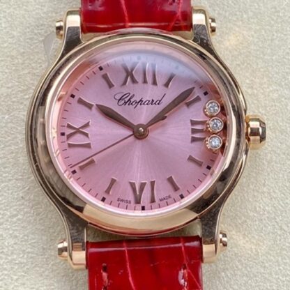 AAA Replica Chopard HAPPY SPORT 278590-3012 YF Factory Red Strap Ladies Watches | aaafactory.io