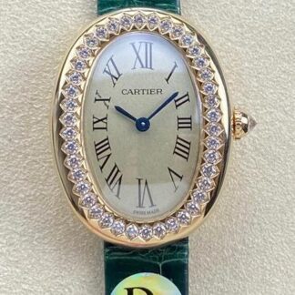 AAA Replica Cartier Bathtub WJBA0038 DR Factory Green Strap Ladies Watch | aaafactory.io