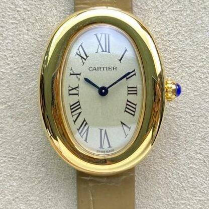 AAA Replica Cartier Bathtub Series WGBA0007 DR Factory Taupe Strap Ladies Watch | aaafactory.io